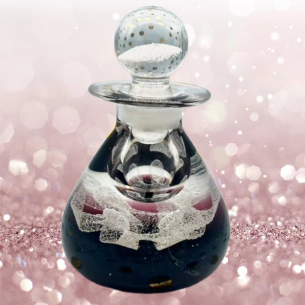 Hand-blown Caithness Perfume/Inkwell bottle "Sea Lace" with stopper
